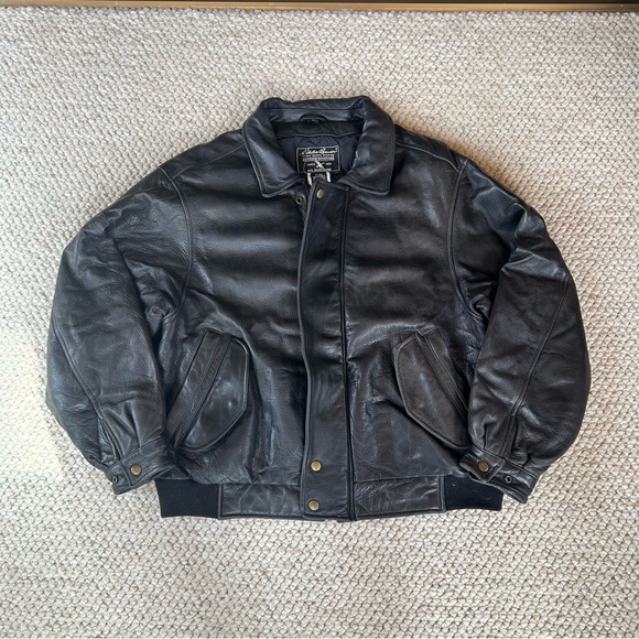 Eddie Bauer Other - Eddie Bauer Black Leather Bomber Jacket